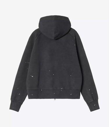 CARHARTT WIP WOMENS HOODED PAINTER JACKET I036842 BLACK DESTROY WASH SPLATTER