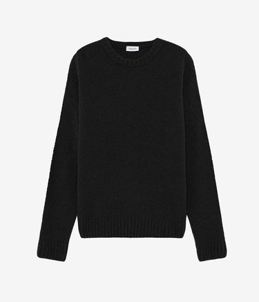 AMISH CREW CROP BOUCLE' SWEATER BLACK