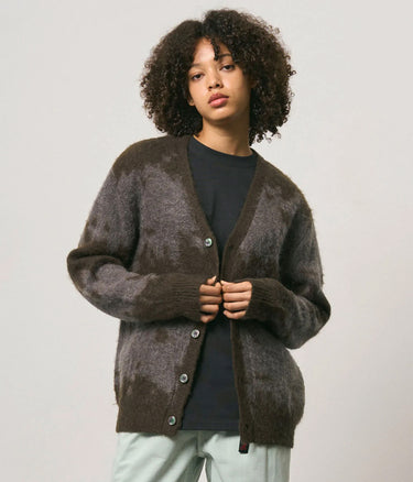 GRAMICCI MOHAIR SPLATTER CARDIGAN G6FM-J038 SLATE