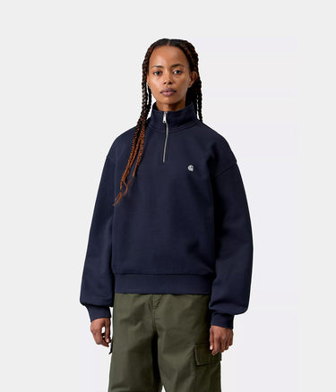 CARHARTT WIP WOMENS CASEY HIGH NECK SWEATSHIRT I037148 DARK NAVY