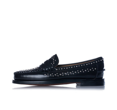 SEBAGO CITYSIDES DAN STUDS PENNY LOAFER WOMENS BLACK