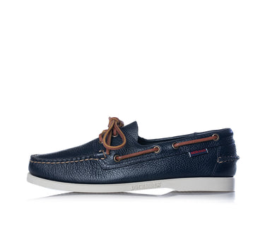 SEBAGO DOCKSIDES PORTLAND TUMBLED LEATHER BLUE NAVY