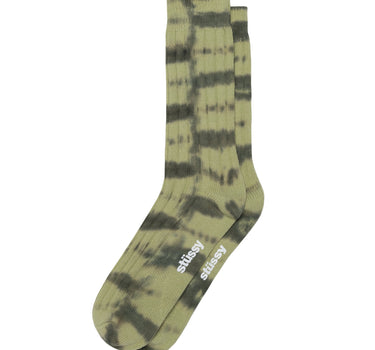 Stussy Dyed Stripe Ribbed Crew SOCKS 138779 SAGE