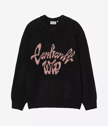CARHARTT WIP CHEDDA SWEATER I035593 BLACK GLASSY PINK