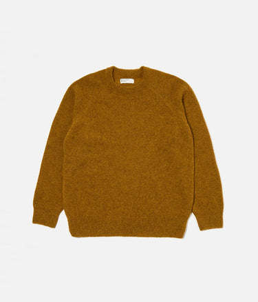 UNIVERSAL WORKS LYON CREW SWEATER 33457 ALPACA KNIT GOLD