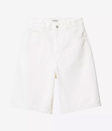 CARHARTT WIP WOMENS BRANDON SHORT I037021 WHITE RINSED