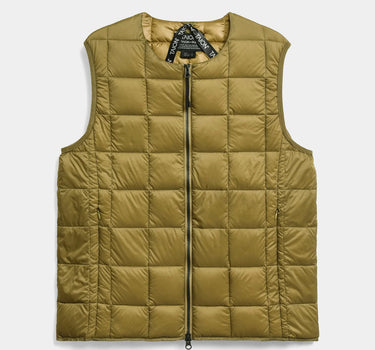 Taion City Line Crew Neck Zip Vest Duck Down FeatherBeige