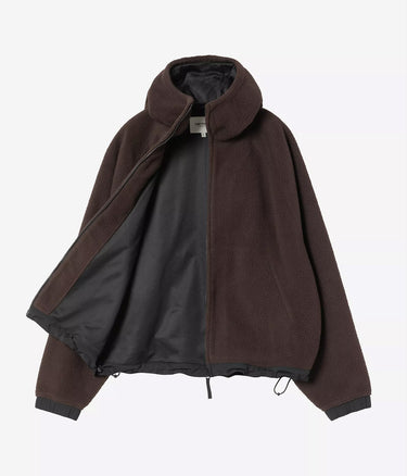 CARHARTT WIP WOMENS HOODED HELIX FLEECE JACKET I035461 PALISANDER