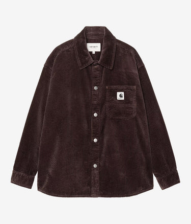 CARHARTT WIP WOMENS BEKKA SHIRT I037084 CORDUROY PALISANDER RINSED