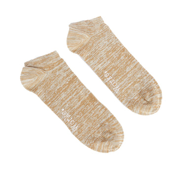 UNIVERSAL WORKS ANKLE SLUB SOCKS DARK SAND