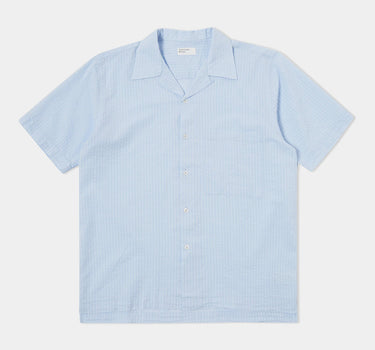 UNIVERSAL WORKS CAMP II SHIRT ONDA COTTON PALE BLUE