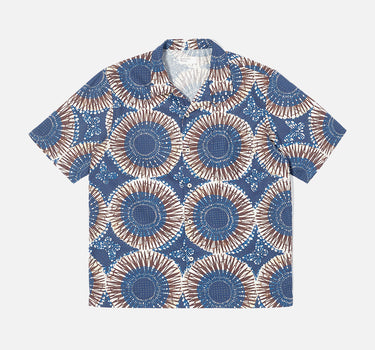 UNIVERSAL WORKS HOKKOH PRINT ROAD SHIRT NAVY