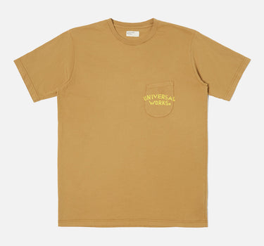 UNIVERSAL WORKS PRINT POCKET TEE ORGANIC JERSEY CUMIN