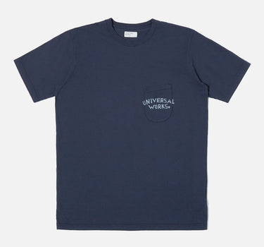 Universal Works Print Pocket Tee Organic Jersey Navy