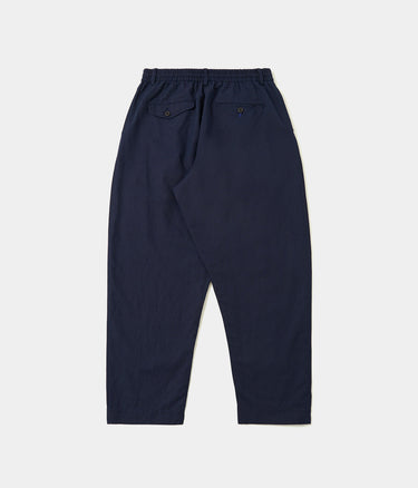 UNIVERSAL WORKS OXFORD PANT LINEN SLUB WEAVE P34027 NAVY