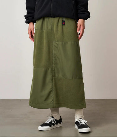 GRAMICCI WOMENS THERMAL FLEECE PATCHWORK SKIRT G5FW-SK008 OLIVE