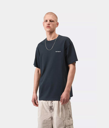 CARHARTT WIP SCRIPT EMBROIDERY T-SHIRT I030435 DEEP NIGHT