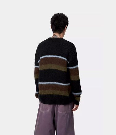 CARHARTT WIP MERTON SWEATER I035390 SUNDLING STRIPE PALISANDER