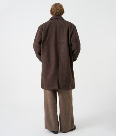UNIVERSAL WORKS STAN COAT WOOL TWEED MIX 35170 BROWN NAVY