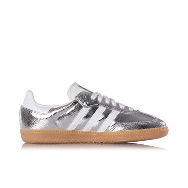 ADIDAS WOMENS SAMBA JR0035 SILVER METALLIC CRACKED
