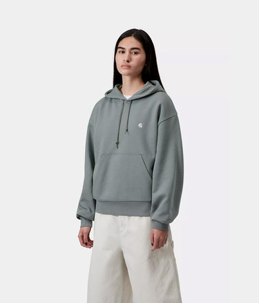 CARHARTT WIP WOMENS HOODED CASEY  SWEATSHIRT I032644 VELVET GREEN