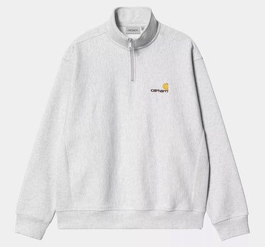 Carhartt Wip Half Zip American Script Sweatshirt i027014 Ash Heather