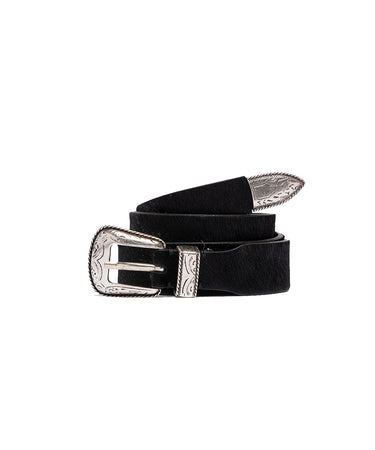 AMISH SUPPLIES WESTERN BELT PONY COW LEATHER BLACK MADE IN ITALY