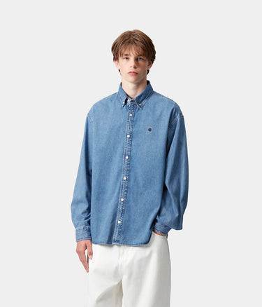 CARHARTT WIP LUCAS SHIRT L/S I034525 BLUE STONE WASHED