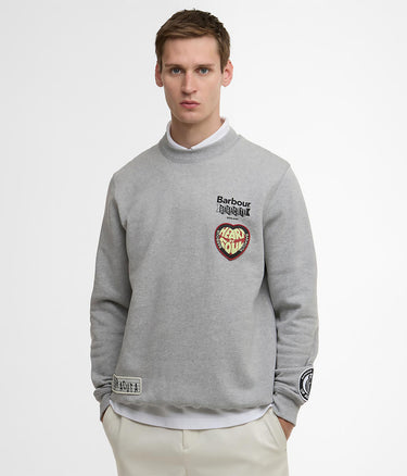 BARBOUR X BARACUTA NORTHERN CREW NECK BRFEL0054 MEDIUM GRAY MARL