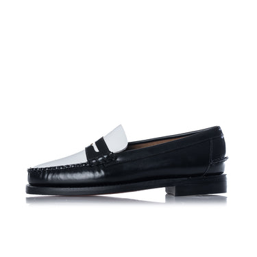 SEBAGO CITYSIDES CLASSIC DAN 7000300 BLACK WHITE PENNY LOAFER
