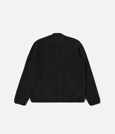 UNIVERSAL WORKS ZIP BOMBER WOOL FLEECE 00018 BLACK