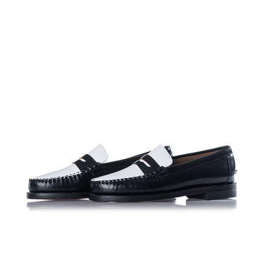 SEBAGO CITYSIDES CLASSIC DAN 7000300 BLACK WHITE PENNY LOAFER