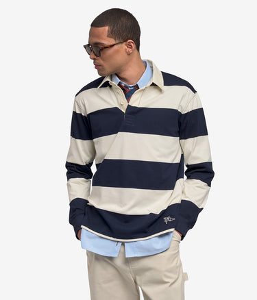SEBAGO CAMPBELL LS POLO WHITE NATURAL BLUE