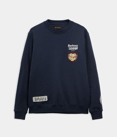 BARBOUR X BARACUTA NORTHERN CREW NECK BRFEL0054 NAVY