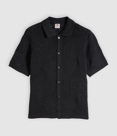 LEVI'S SWEATER CAMP SHIRT 0013G-0004 DARK PHANTOM CROCHET POINTELLE