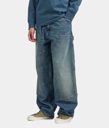 CARHARTT WIP DOUBLE KNEE PANT I036273 BLUE GRIND WASH