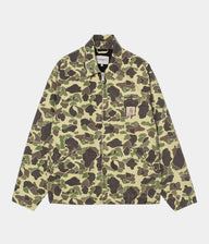 CARHARTT WIP DUCK DETROIT JACKET I034281 CAMO DUCK GREEN STONE WASHED