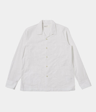 UNIVERSAL WORKS DWIGHT OVERSHIRT 34169 POPLIN WEISS - Shoelosophy