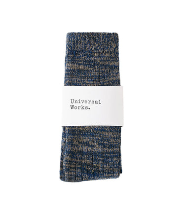 UNIVERSAL WORKS SLUB SOCK 00751 SLUB KNIT NAVY
