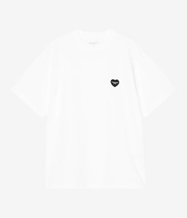 CARHARTT WIP WOMENS POCKET HEART T-SHIRT I032318 WHITE BLACK