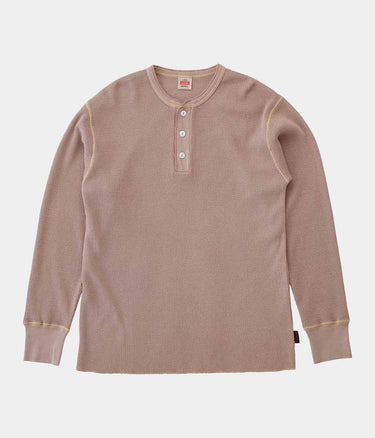 GRAMICCI HEALTHIKNIT WAFFLE HENLEY GUT5-F3006 PLUM PIGMENT DYED