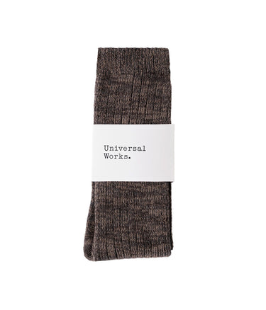 UNIVERSAL WORKS SLUB SOCK 00751 SLUB KNIT CHARCOAL