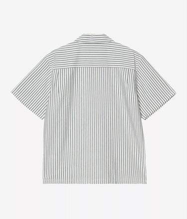 CARHARTT WIP LEAVEL SHIRT I036203 BLUE RIVER WAX SEERSUCKER