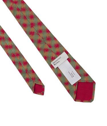 UNIVERSAL WORKS SOUND WAVE RAYON TIE 35204 RED GREEN MUSTARD