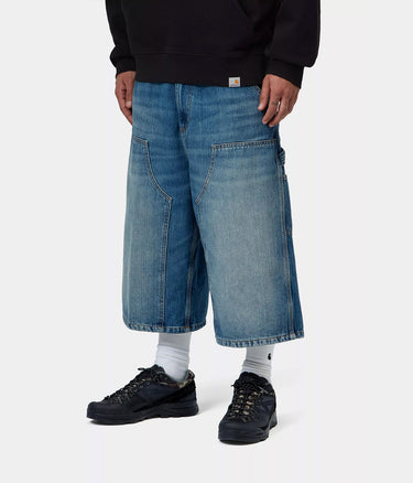CARHARTT WIP OG DOUBLE KNEE LONG SHORT I037493 BLUE OLD USED WASHED