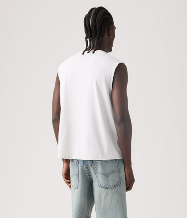 LEVI'S MUSCLE TANK 90S FADE 004V1-0005 BRIGHT WHITE SLEEVELESS BOXY FIT