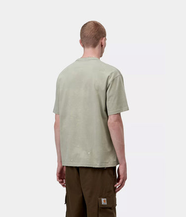 CARHARTT WIP PAINTER T-SHIRT I036853 SHADY GREEN DESTROY WASH SPLATTER - Shoelosophy