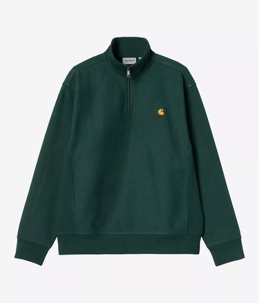 CARHARTT WIP HALF ZIP AMERICAN SCRIPT SWEATSHIRT I027014 DARK FIR