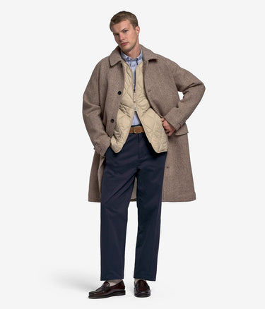 SEBAGO BINGHAM HERRINGBONE COAT 741262W LIGHT GREY DARK GREY