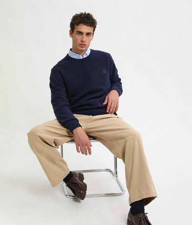 BARACUTA SHETLAND CREWNECK BRMAG0200 NAVY MAGLIONE UOMO